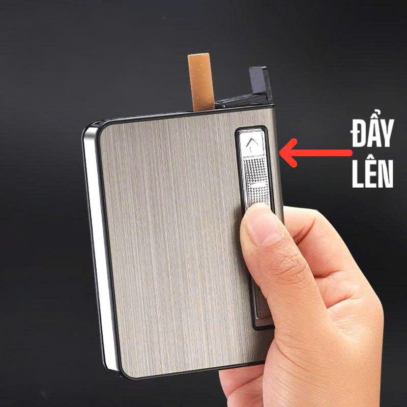Bật lửa hộp thuốc đựng được 10 điếu - xài ga lửa khò