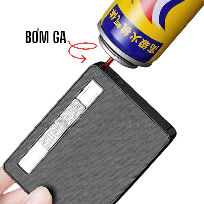 Bật lửa hộp thuốc đựng được 10 điếu - xài ga lửa khò