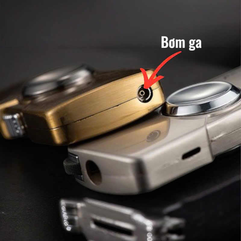 Bật lửa gas đá rãnh tay con quay Broad 369 kim loại - xài gas