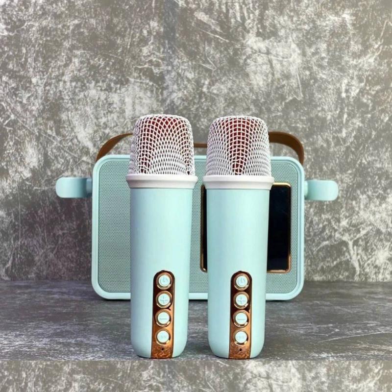 Loa karaoke Y6 kèm 2 micro ko dây có đèn Led