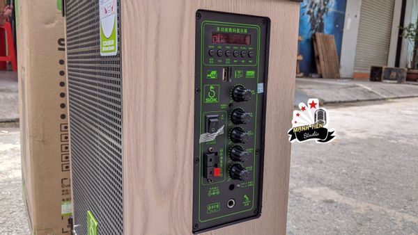 Loa karaoke SOK 338 - loa 2.5 tấc - kèm 2 micro không dây