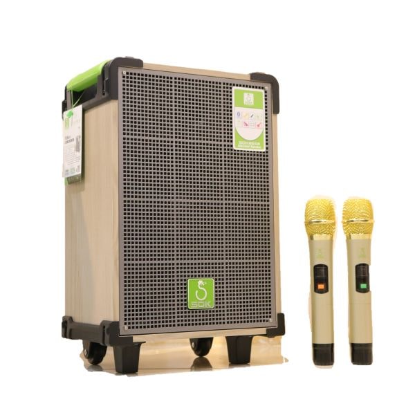 Loa karaoke SOK 338 - loa 2.5 tấc - kèm 2 micro không dây