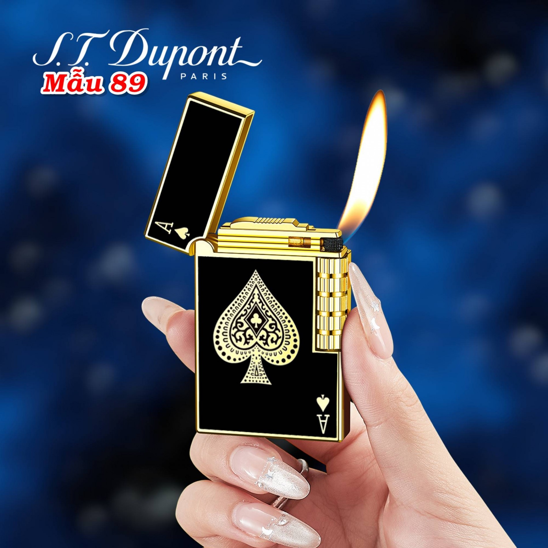 Bật lửa dupont hình lá bài M-89 St. dupont xài gas