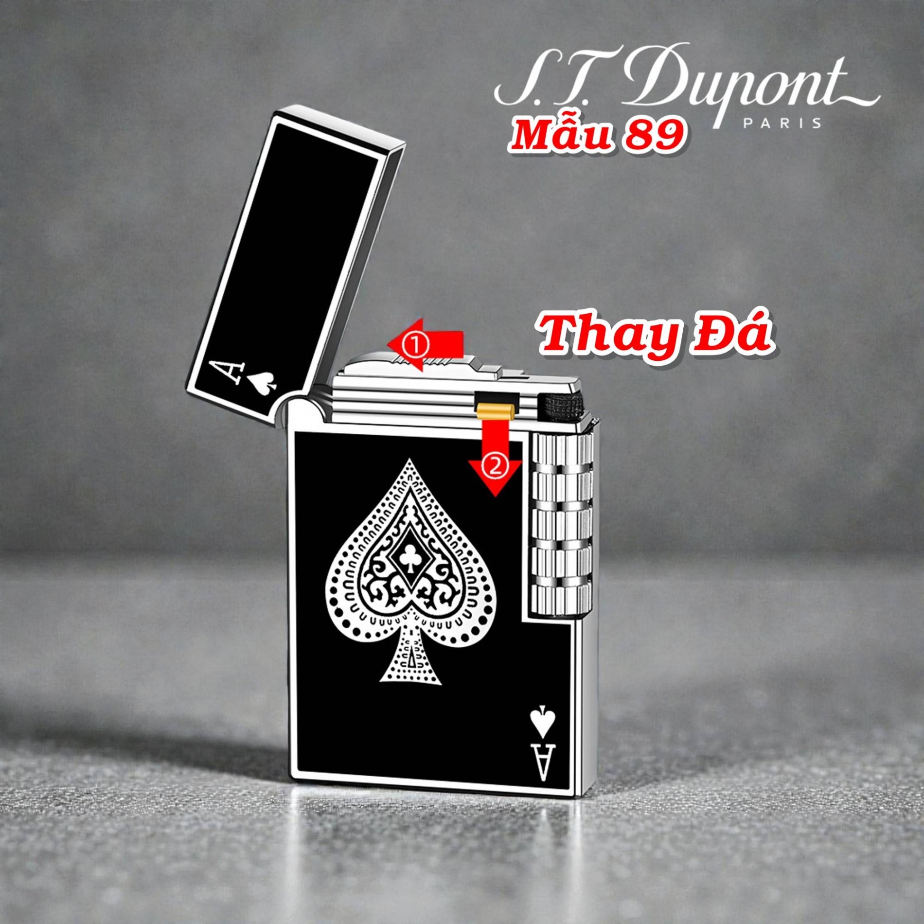 Bật lửa dupont hình lá bài M-89 St. dupont xài gas