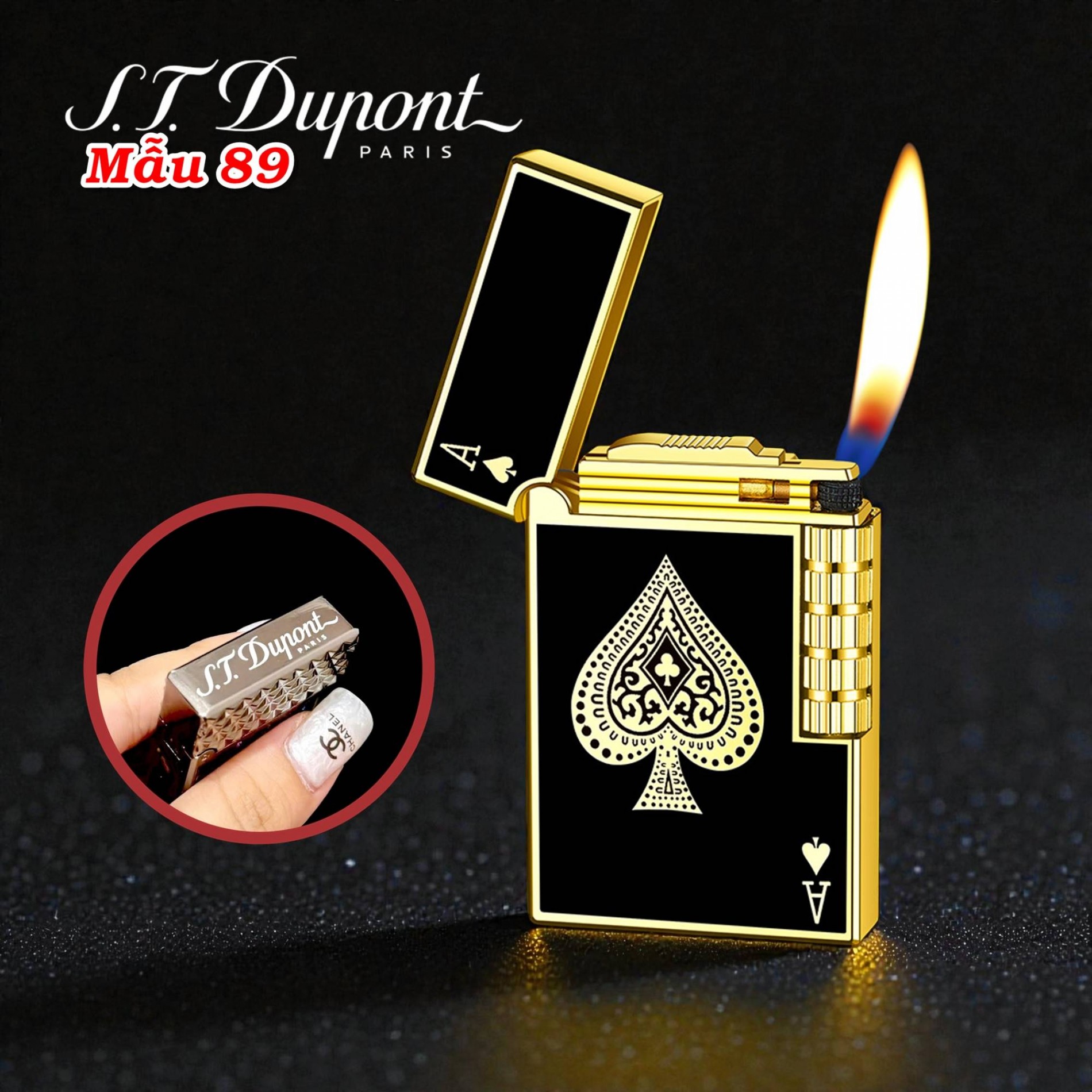 Bật lửa dupont hình lá bài M-89 St. dupont xài gas