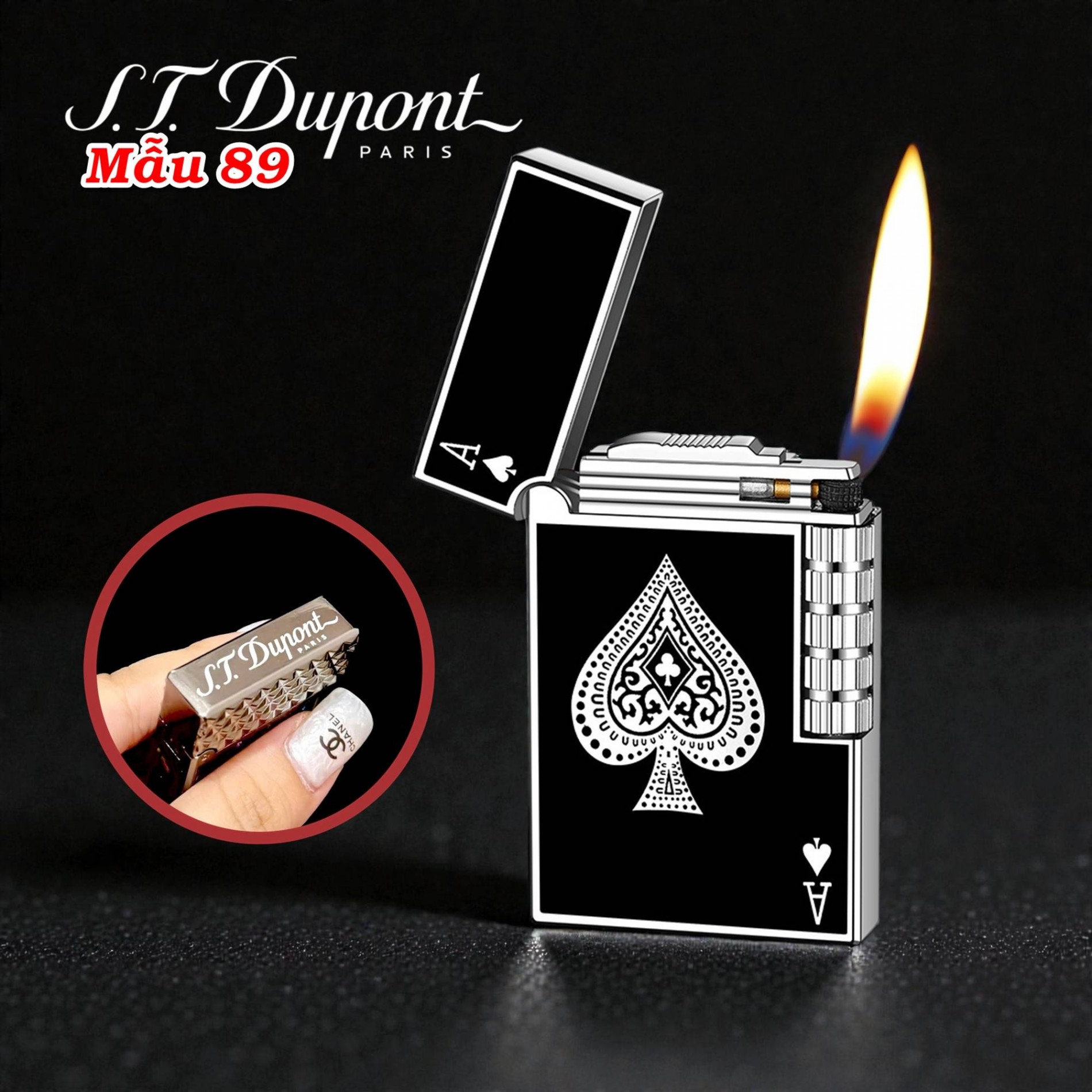 Bật lửa dupont hình lá bài M-89 St. dupont xài gas
