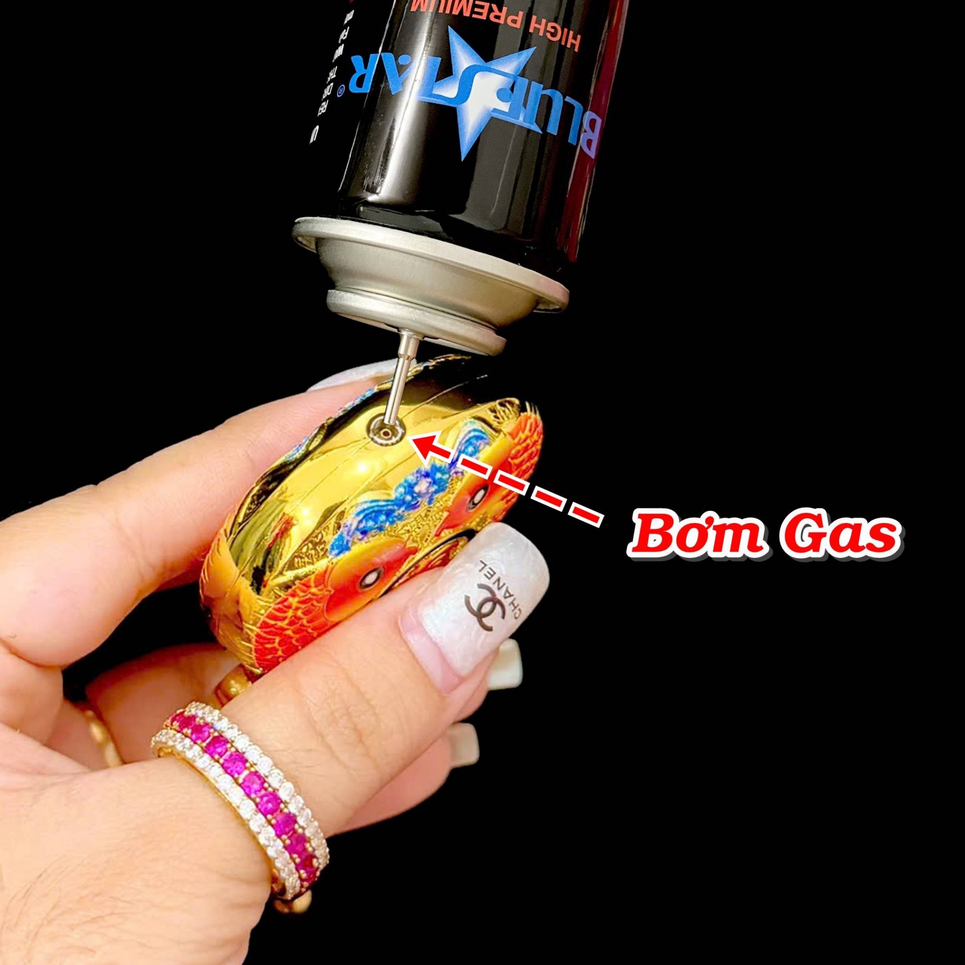 Bật lửa hình túi tiền song ngư may mắn tài lộc có móc khóa lửa khò