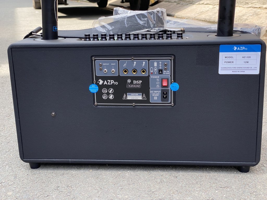 Loa karaoke AZPro AZ-328 bass đôi kèm 2 micro