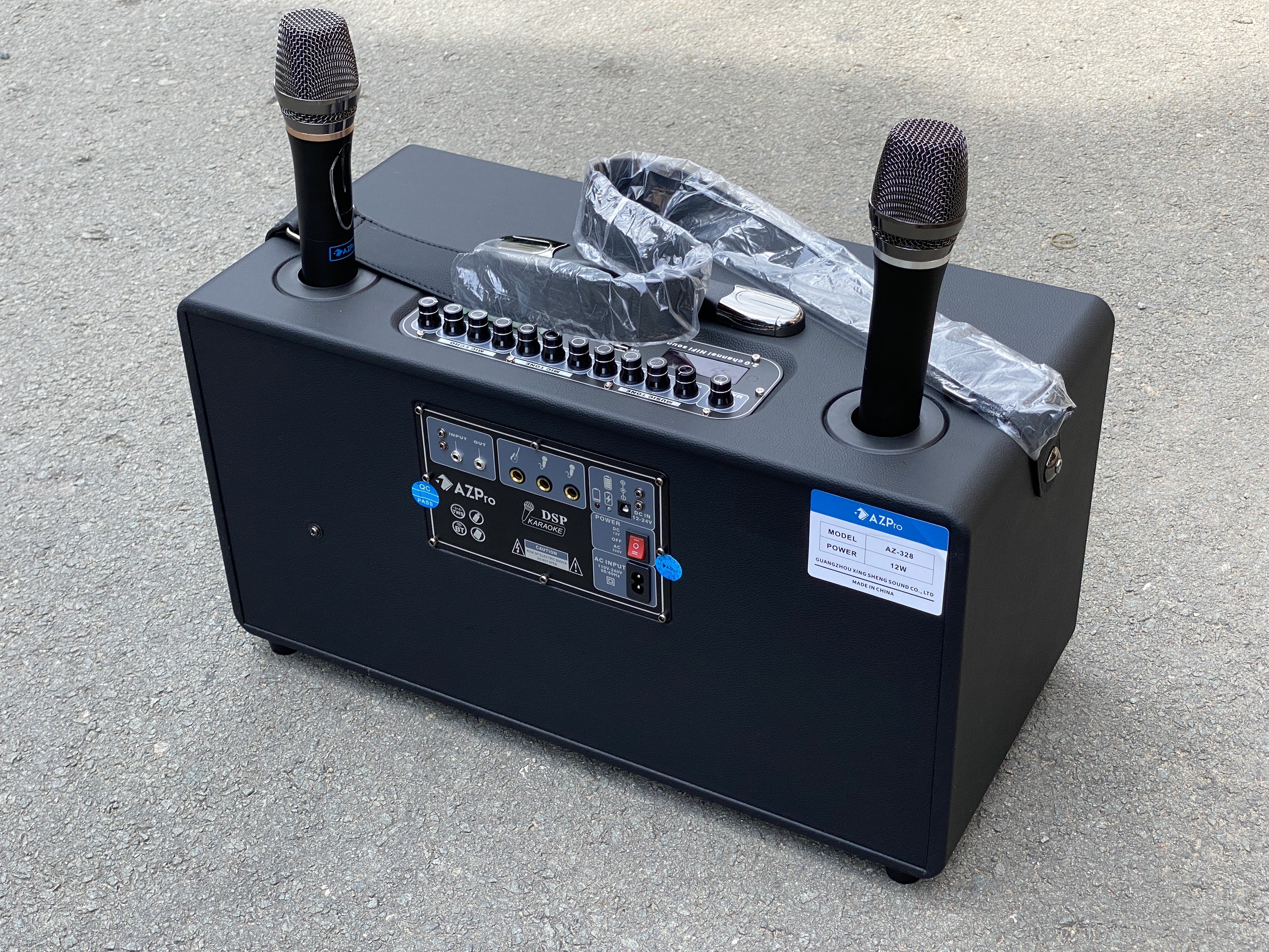Loa karaoke AZPro AZ-328 bass đôi kèm 2 micro