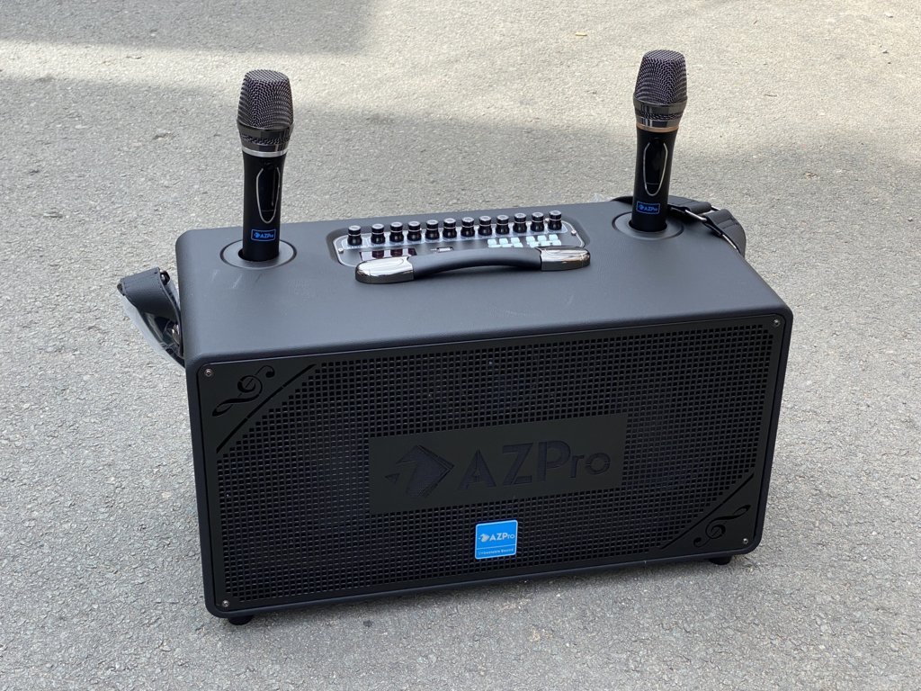 Loa karaoke AZPro AZ-328 bass đôi kèm 2 micro