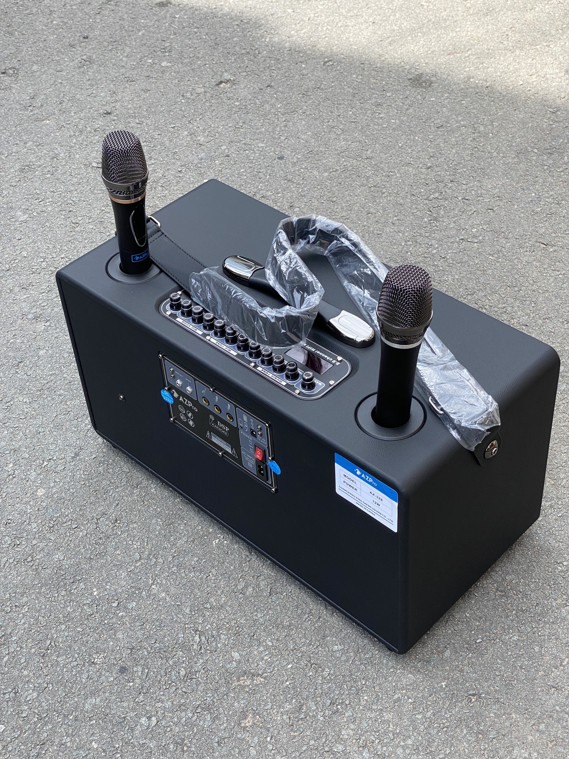 Loa karaoke AZPro AZ-328 bass đôi kèm 2 micro