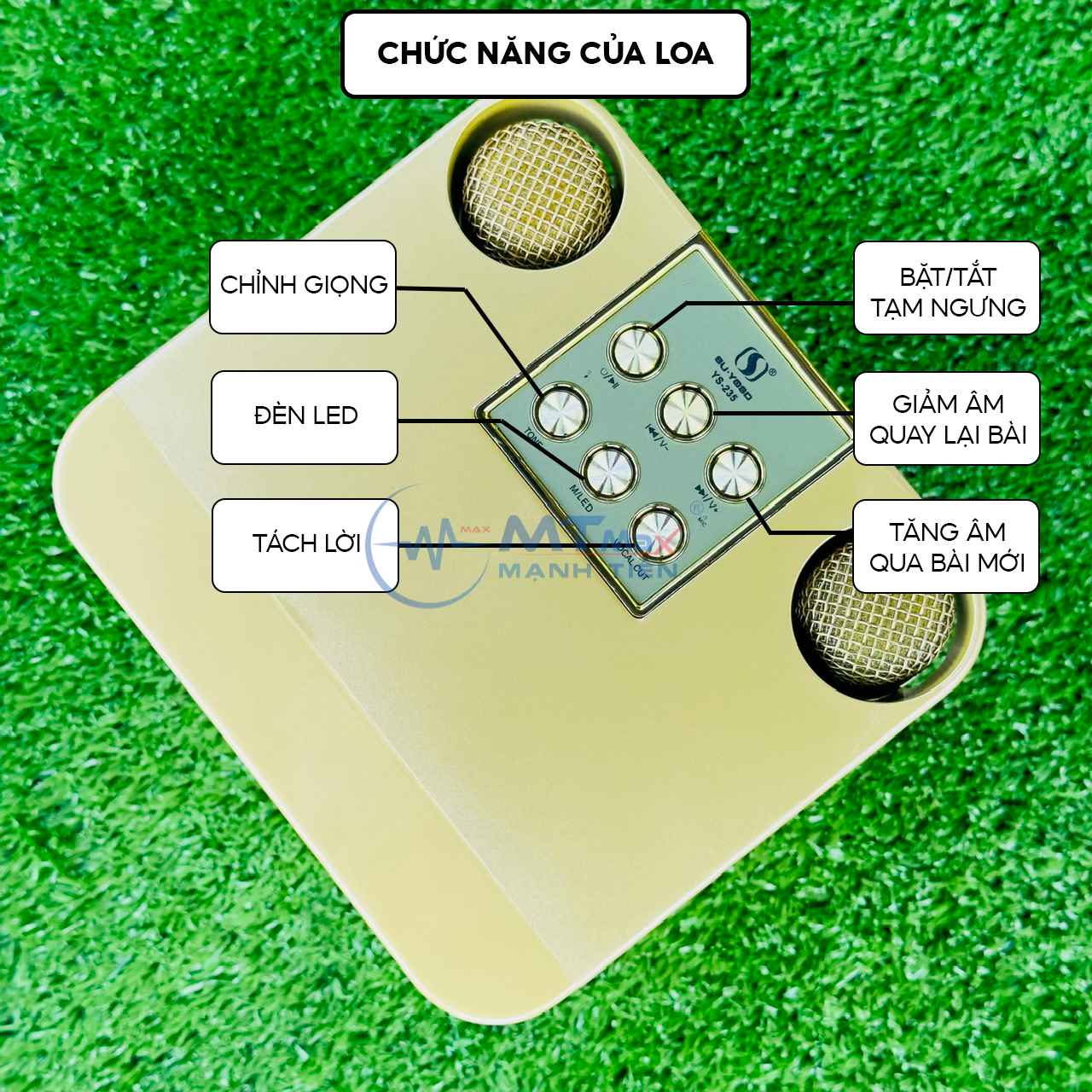 Loa karaoke mini YS235 - kèm 2 micro không dây